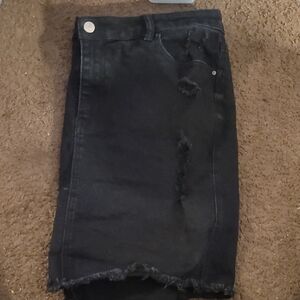 Wax Jean Black Denim Skirt